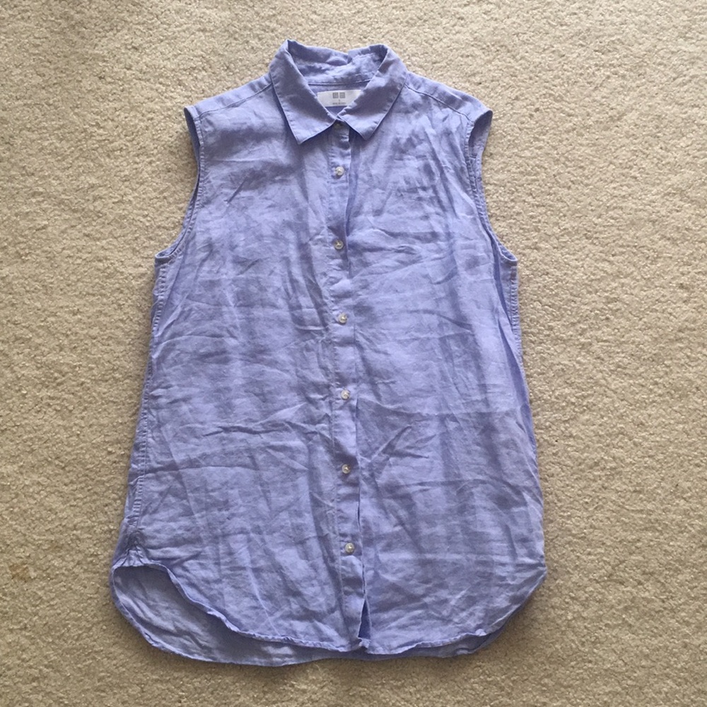 Uniqlo Lilac Linen Top - Picture 2 of 4